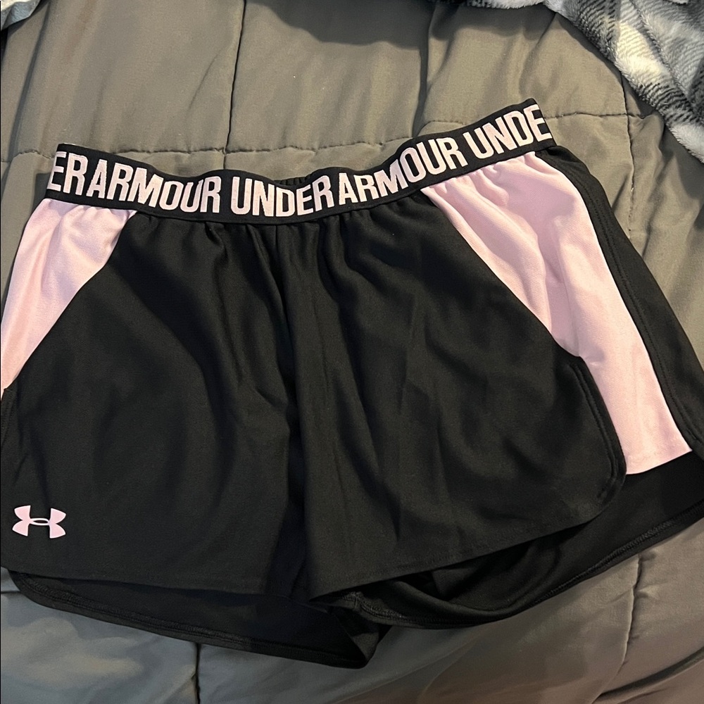 Under Armour Women's Athletic Shorts in Black and Pink
